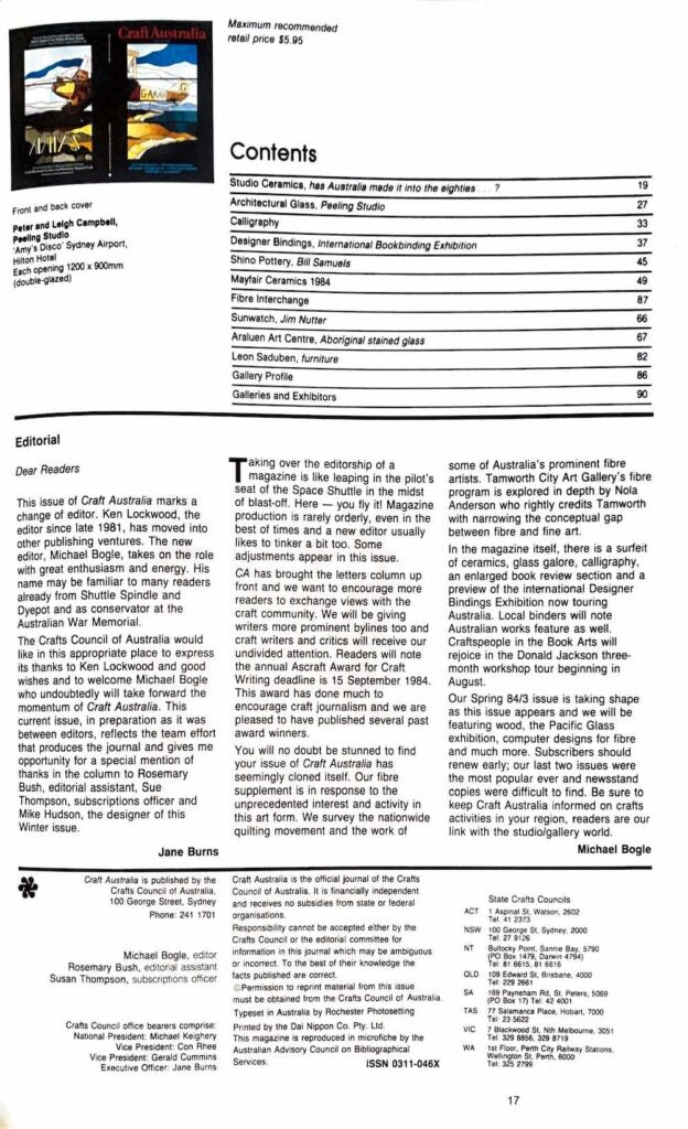 Craft Australia Winter 1984/2