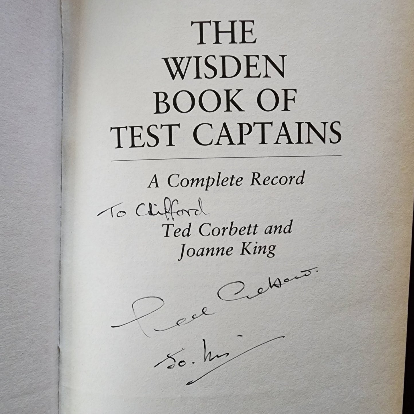 The Wisden Book of Test Captains (1991) - SIGNED!