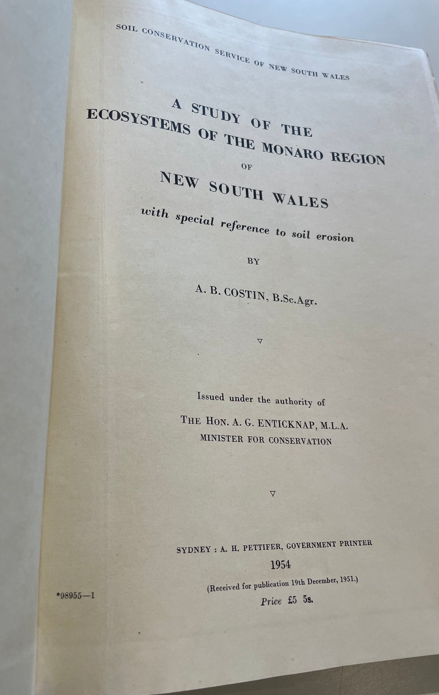 A Study of the Ecosystems of the Monaro Region of New South Wales