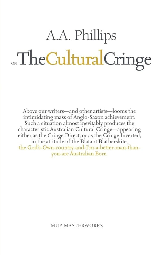 On The Cultural Cringe (Melbourne University Press Masterworks S) cover image
