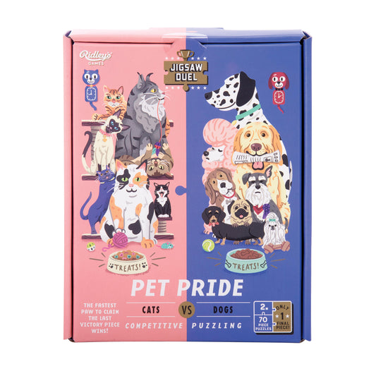 Pet Pride (Cats vs Dogs) Jigsaw Duel: 2 x 70 pieces