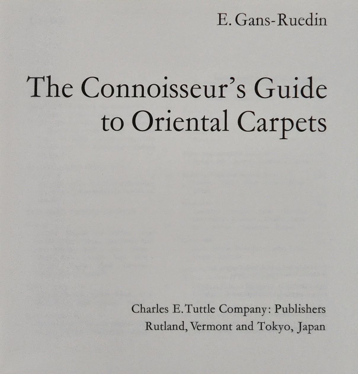 The Connoisseur's Guide To Oriental Carpets (1971)