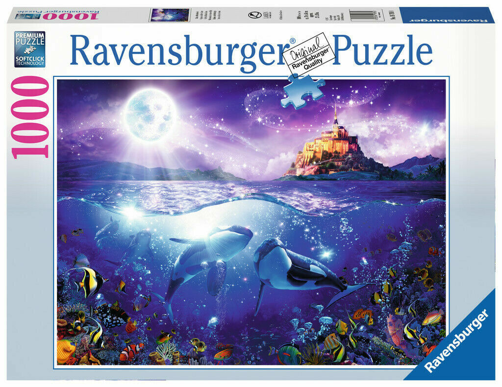 Whales in the Moonlight jigsaw (1,000 pieces)